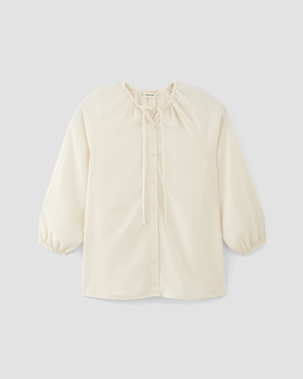 The Gathered Shirt in Butterlite in Bone — alternate view