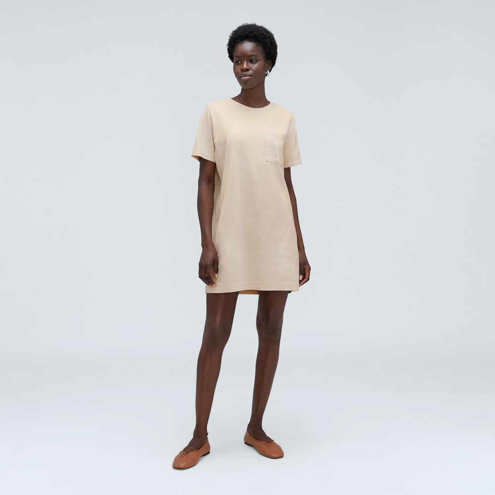 The Organic Cotton Weekend Tee Dress in Brazilian Sand — alternate view