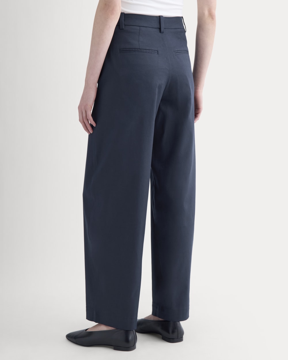 Tailored Drape Balloon Pant in Navy — detail view