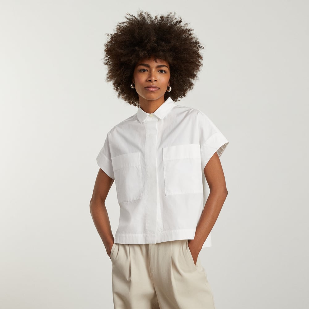 The Short-Sleeve Box Shirt in White — front view