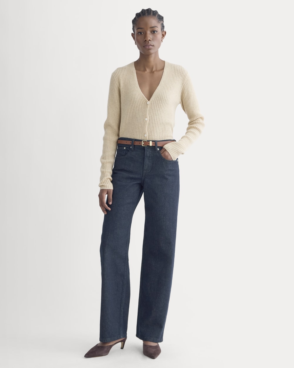 The Column Jean in Pure Blue — front view