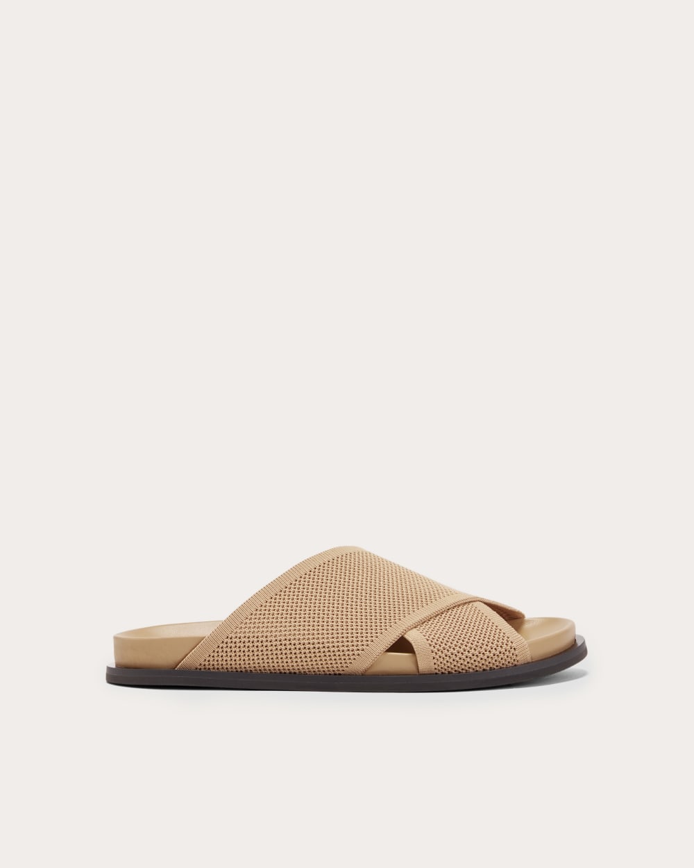 The ReKnit Form Crossover Sandal in Caramel — front view