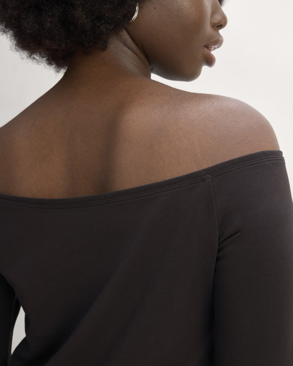 The Form Off-Shoulder Top in Black — detail view