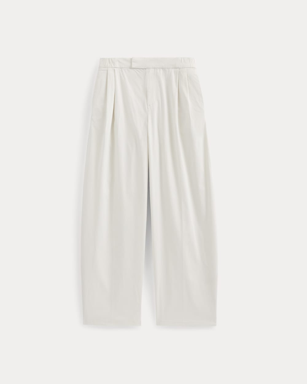 Barrel-Leg Pant in Organic Cotton Sateen in Bone — alternate view