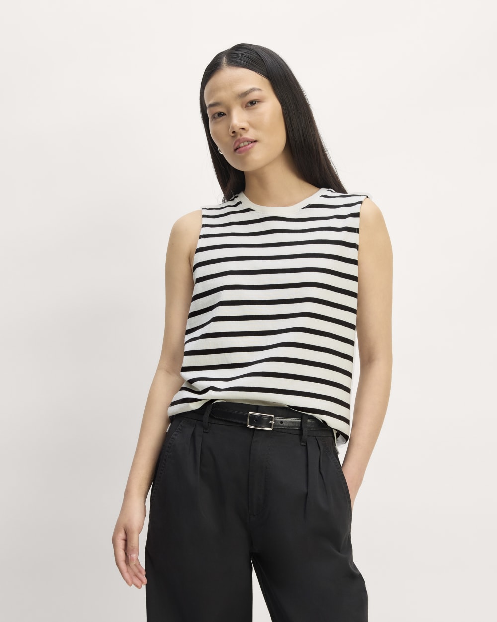The Mariner Tank in Bone / Black — front view