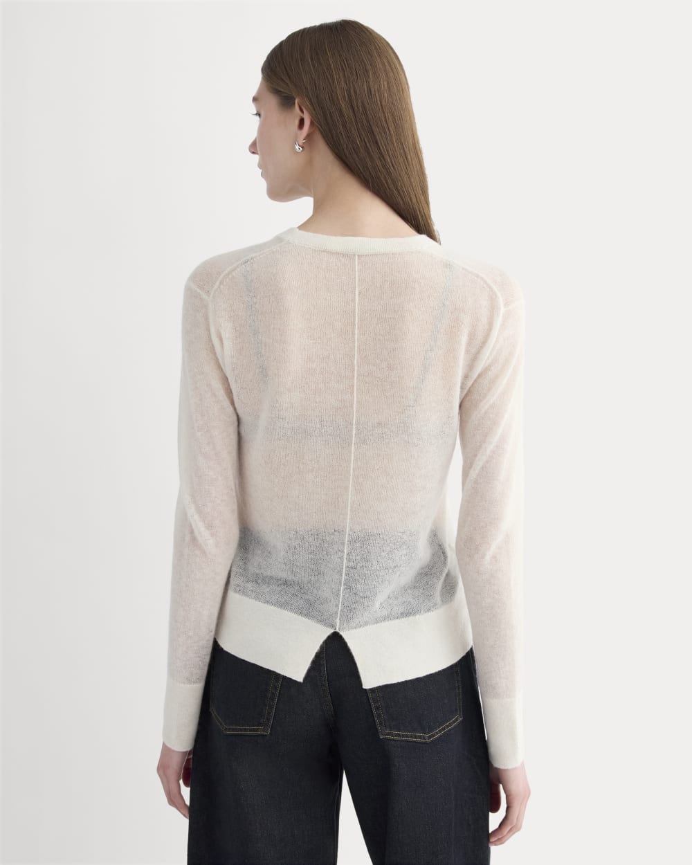The Air Alpaca™ Relaxed Crew Top in Birch — detail view