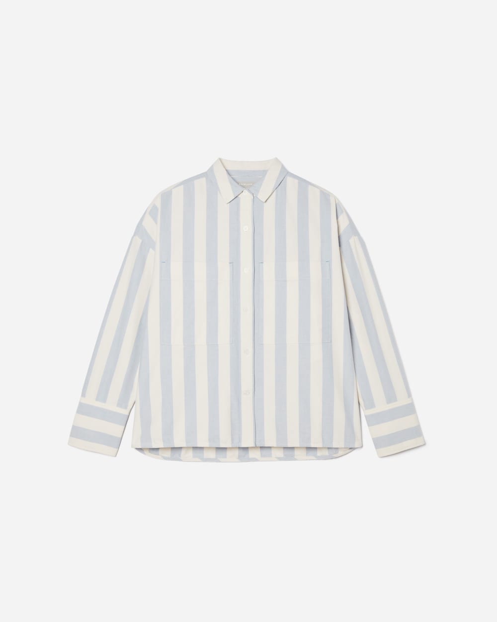 The Boxy Oxford in Blue / White — detail view
