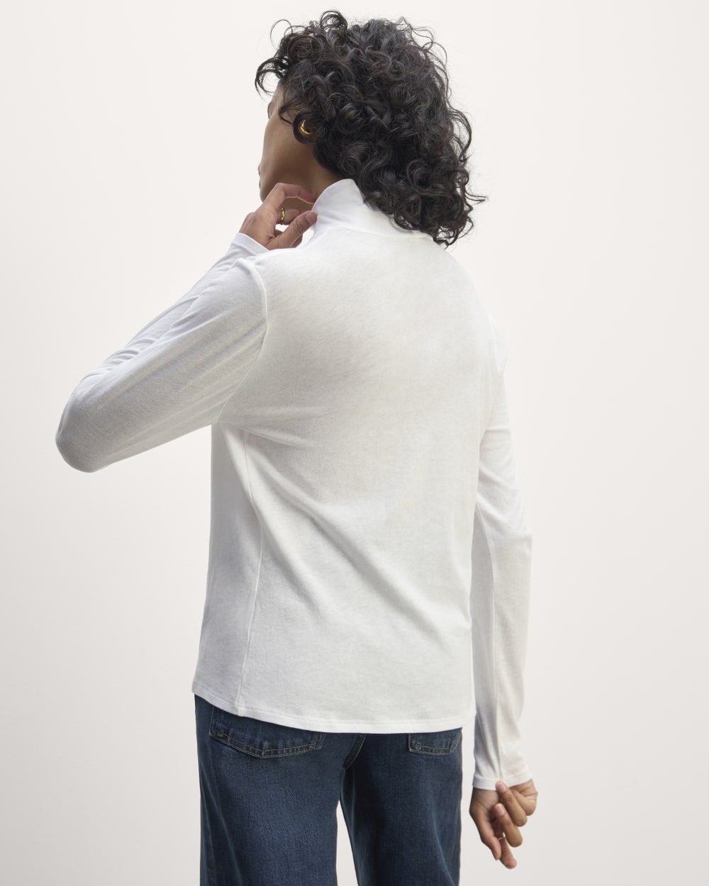 The Air Turtleneck in White — detail view