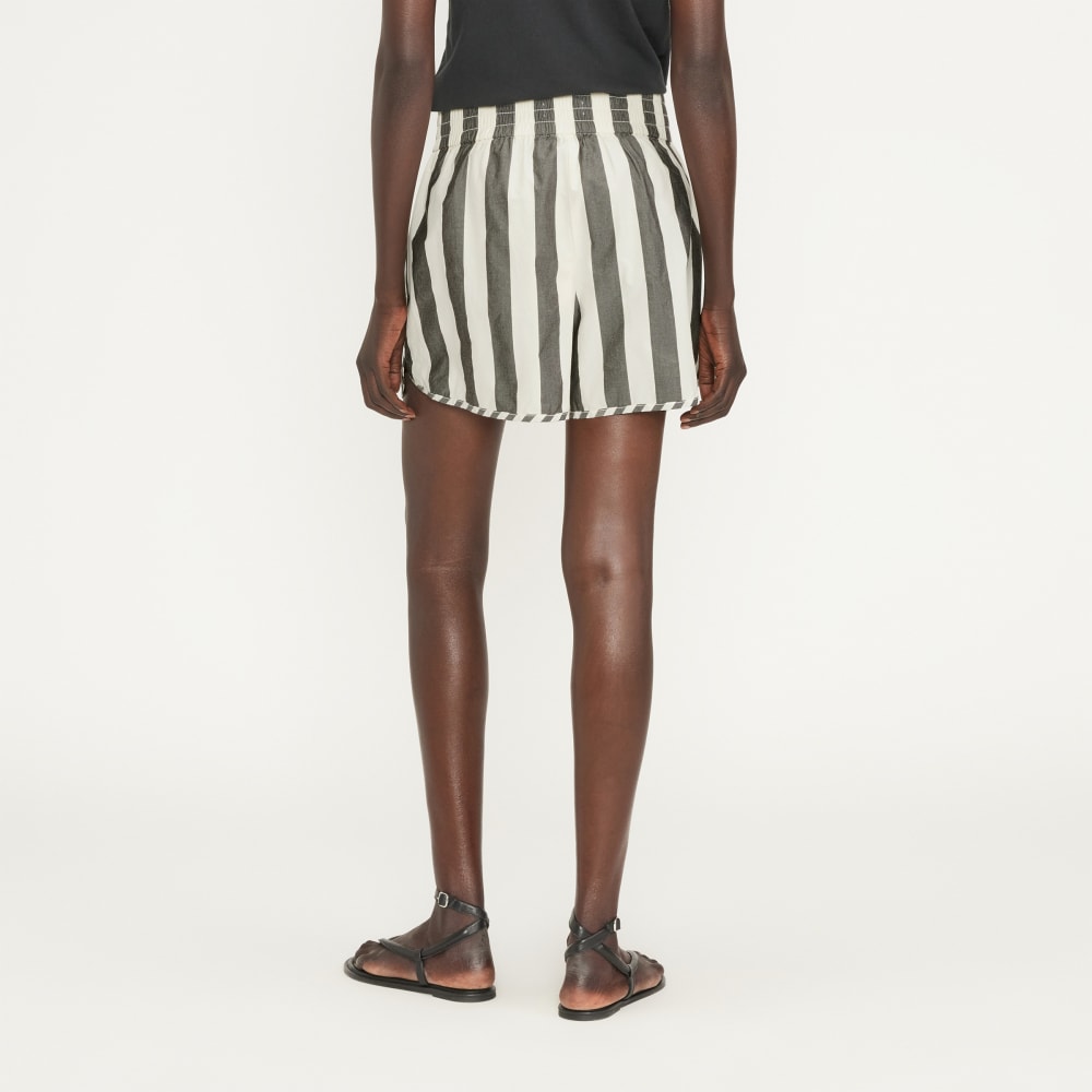 The Poplin Boxer Short in Bone / Black — detail view