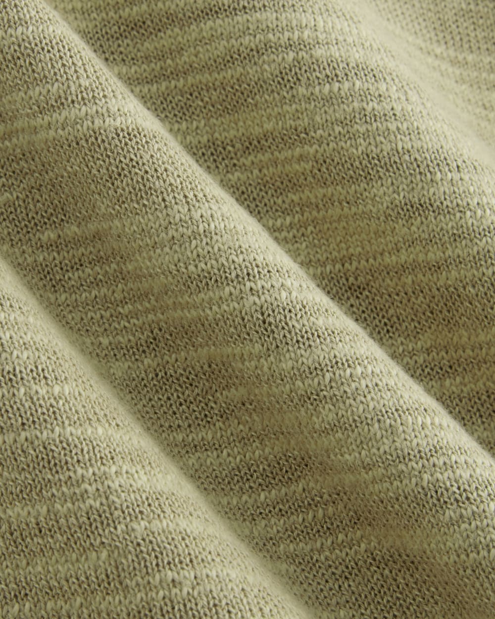 The Muscle Sweater in Cotton Linen in Eucalyptus — detail view