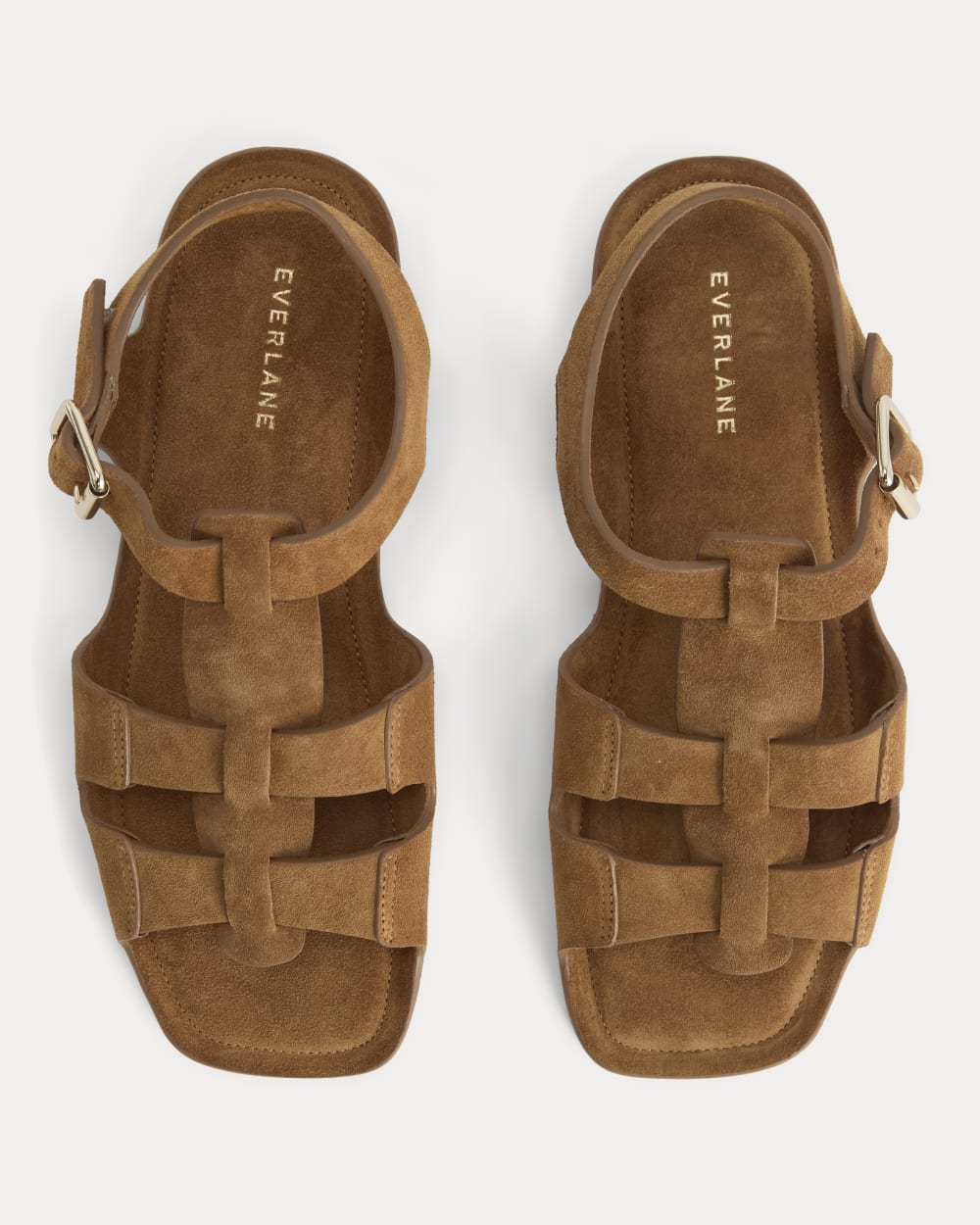 Made in Italy Opanka Sandal in Biscott Suede — detail view
