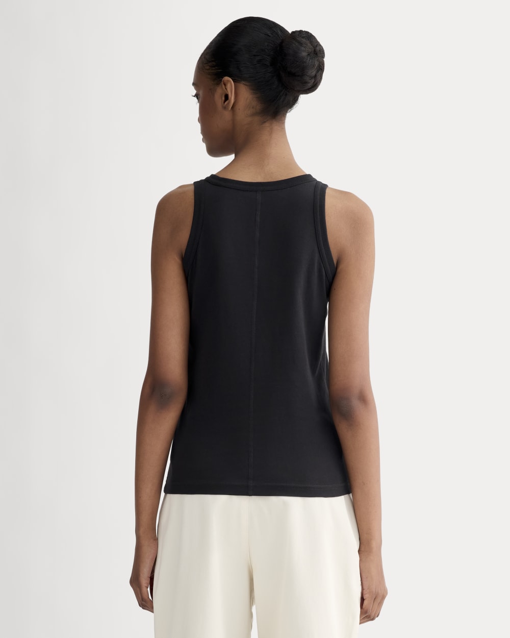 The Tank in Essential Cotton in Black — detail view