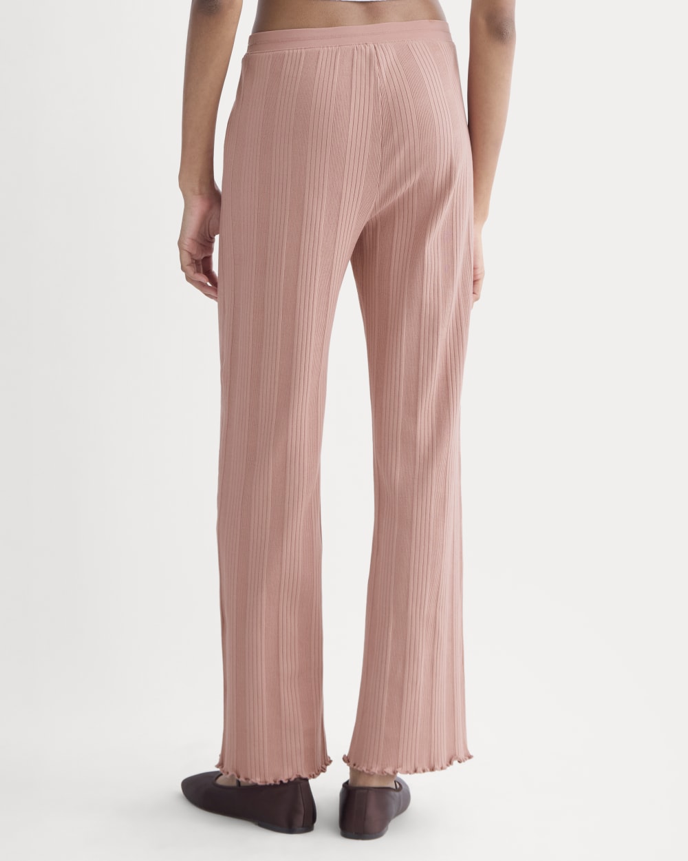 Lounge Rib Pant in Ash Rose — detail view