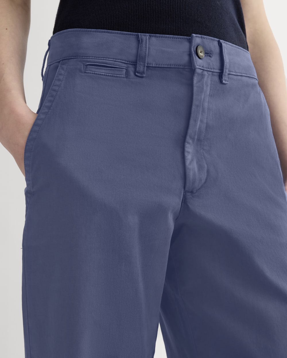 The Wide-Leg Chino in Deep Cobalt — detail view
