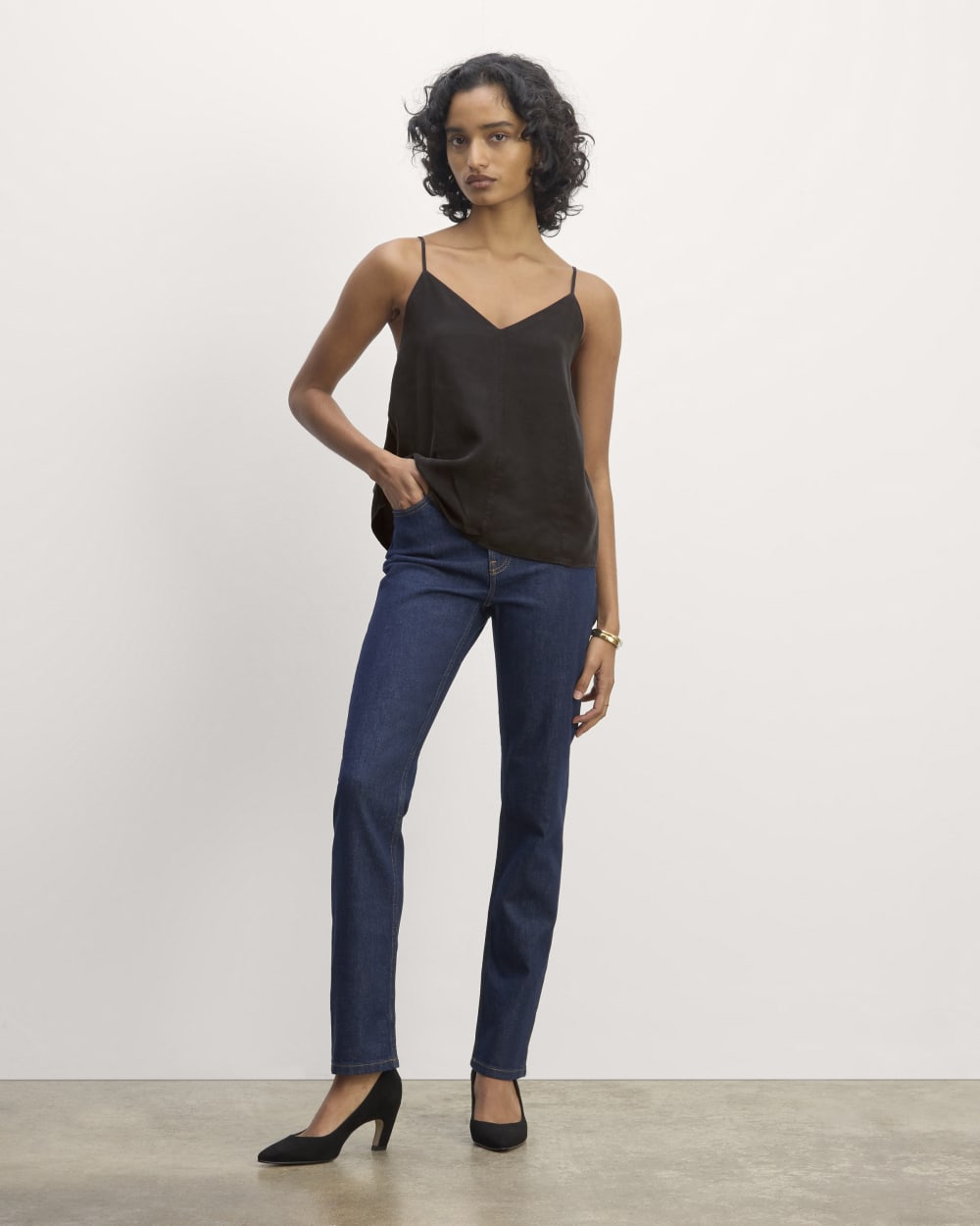 The Cami in Butterlite in Black — detail view