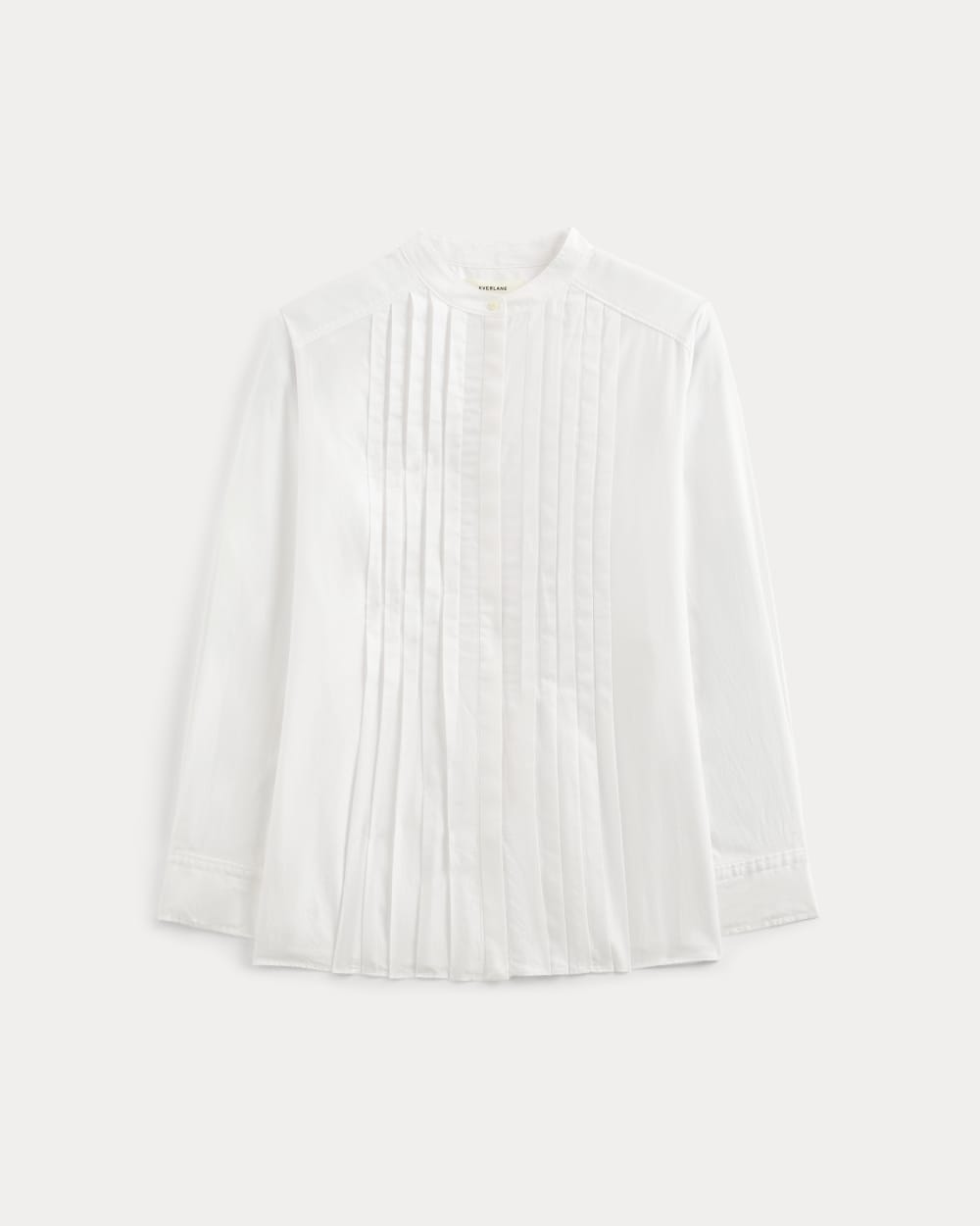 The Pleated Shirt in Silky Cotton in White — alternate view