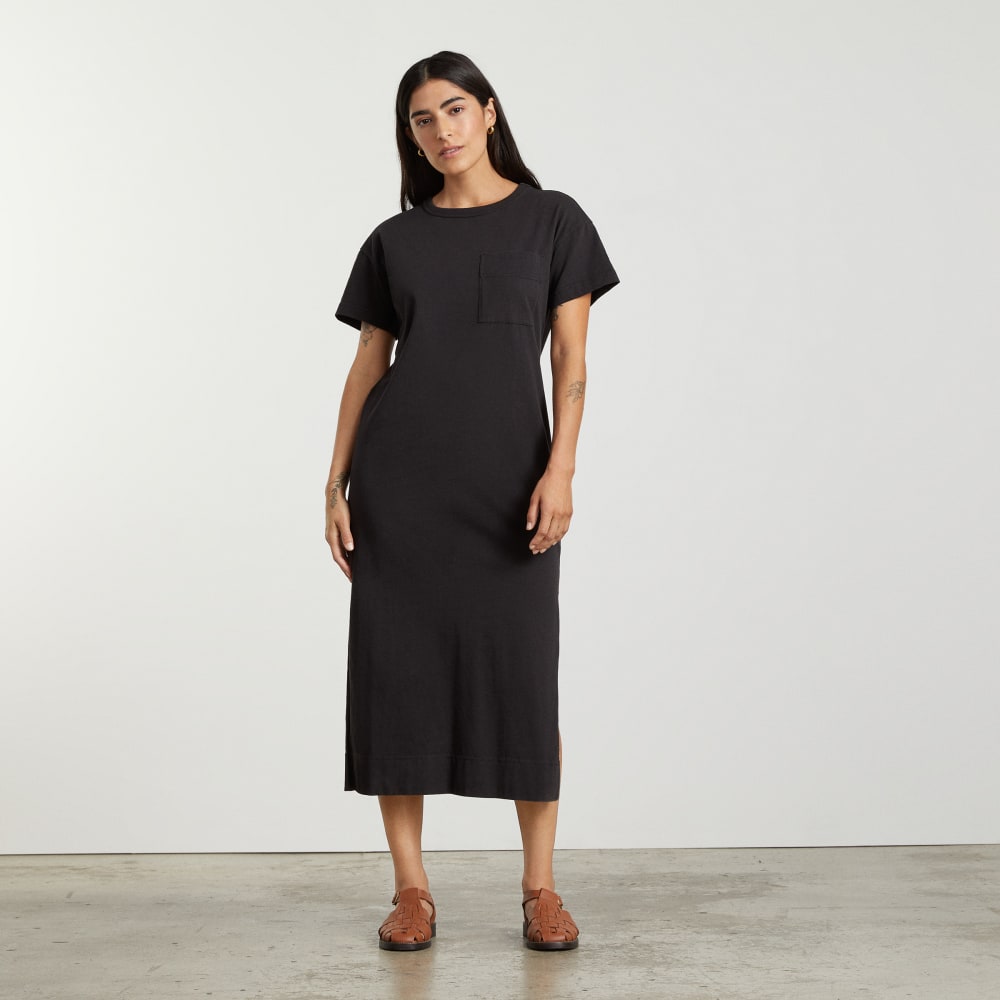 The Organic Weekend Maxi Dress in Black — front view