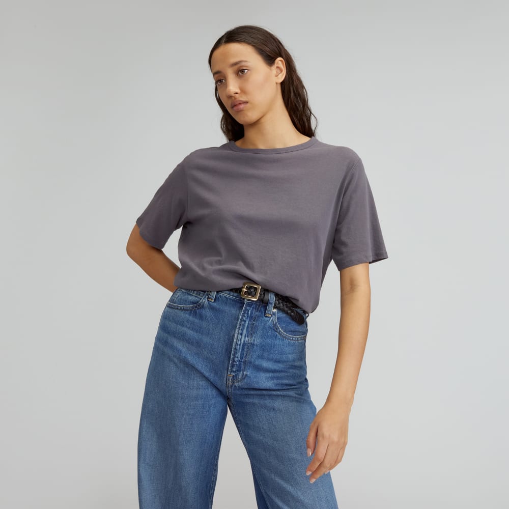 The Air Tee in Boulevard Grey — front view