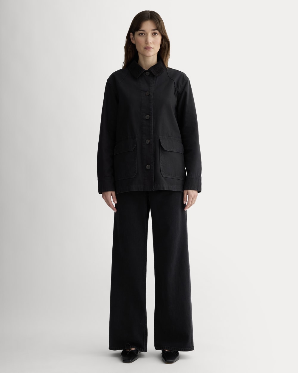 The Barn Jacket in Black — detail view