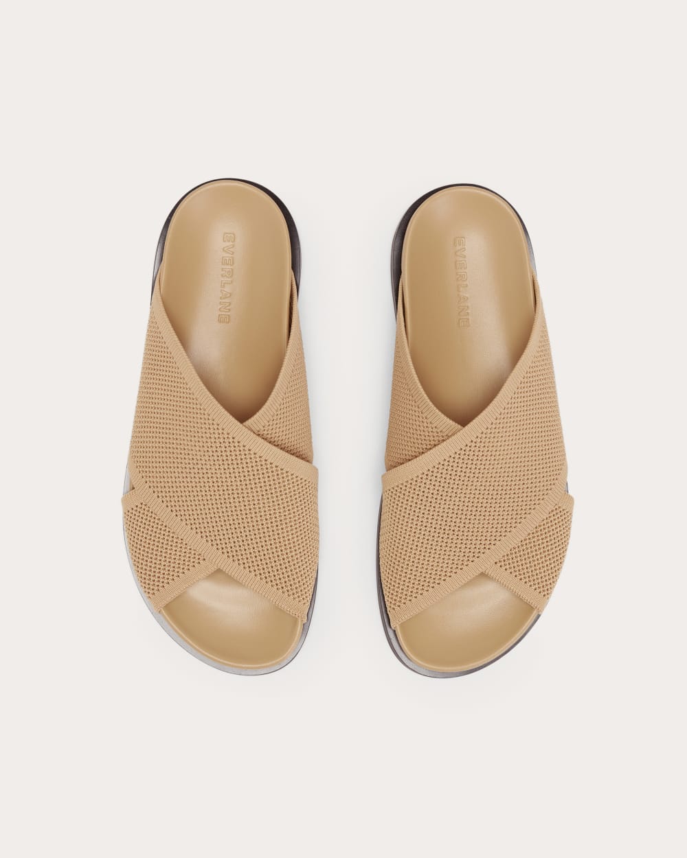 The ReKnit Form Crossover Sandal in Caramel — detail view