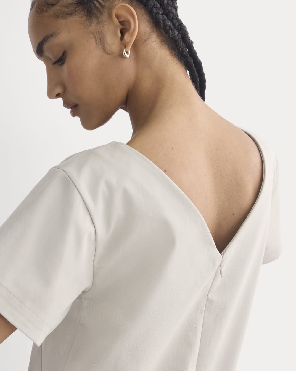 Boatneck Mini Dress in Peyote — detail view