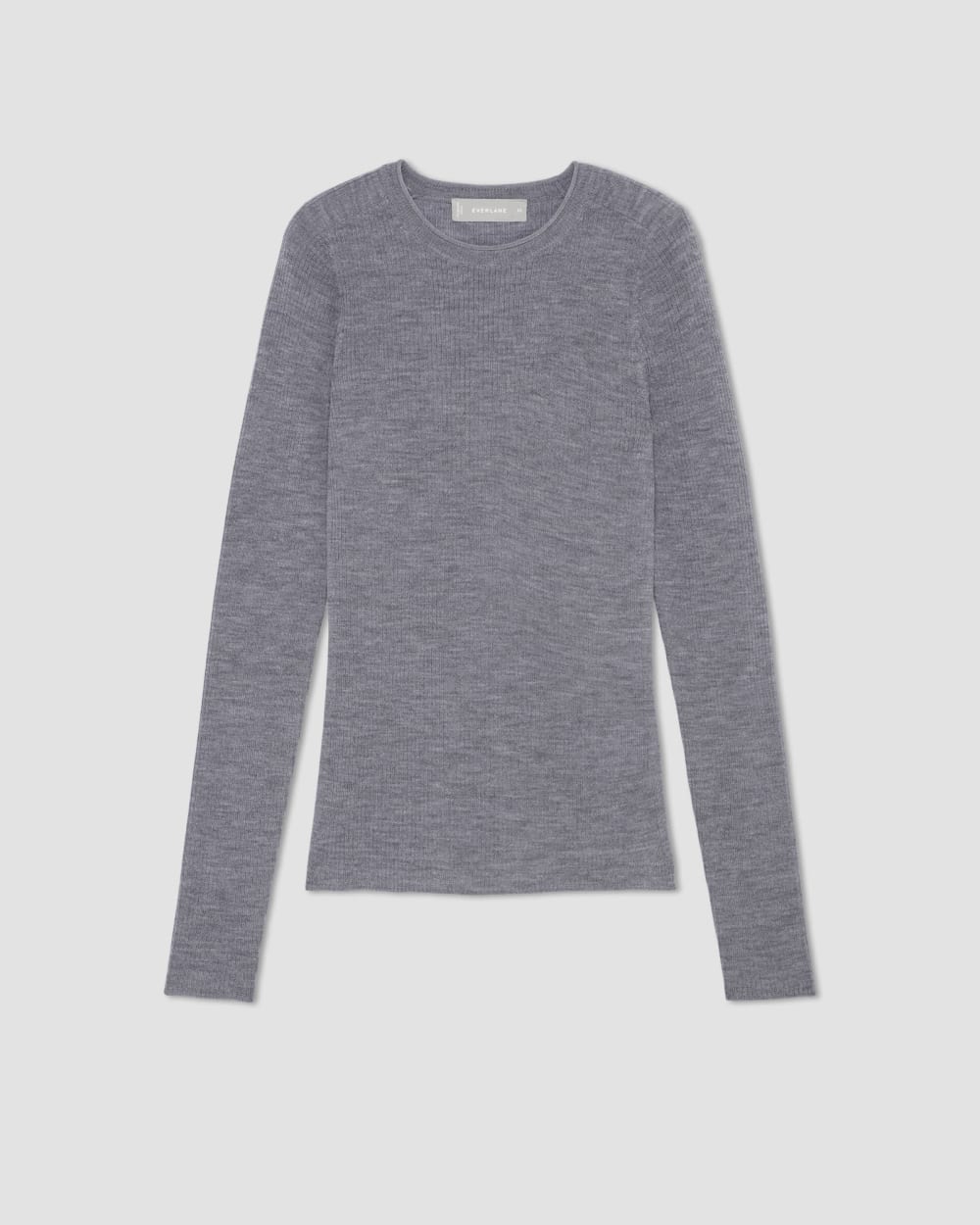 The Long-Sleeve Sweater Tee in Ultrasoft Merino in Heather Mid Grey — alternate view