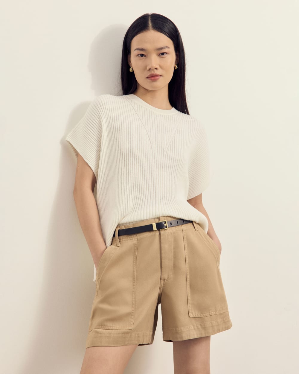 The Utility Short in Buttersoft in Cornstalk — detail view