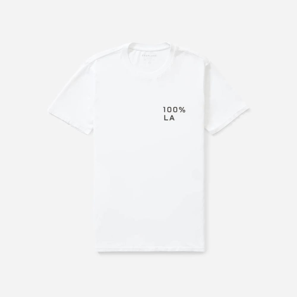 The 100% LA Cotton Box-Cut Tee in White / Black — alternate view