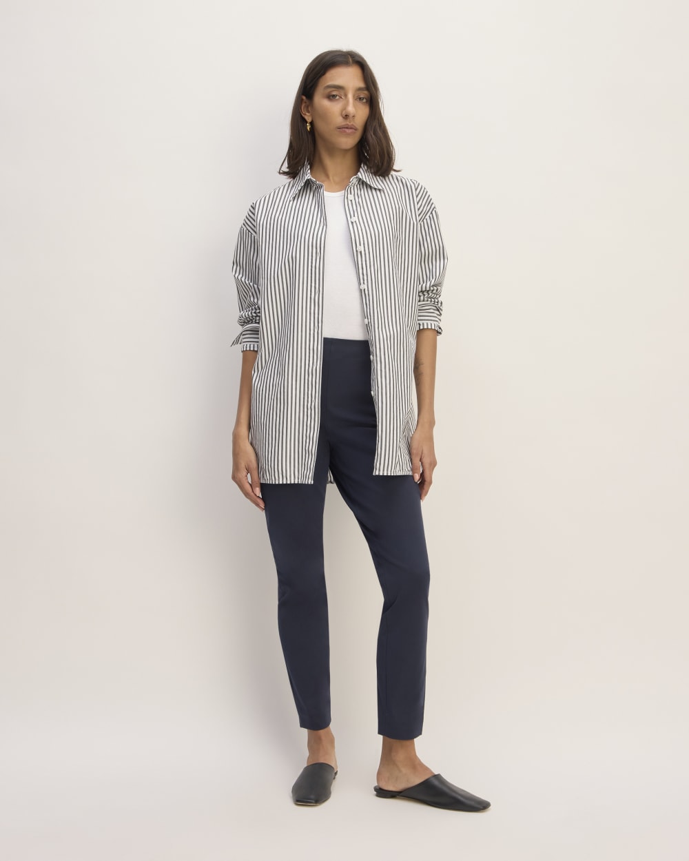 The Bi-Stretch Work Pant in Navy — front view