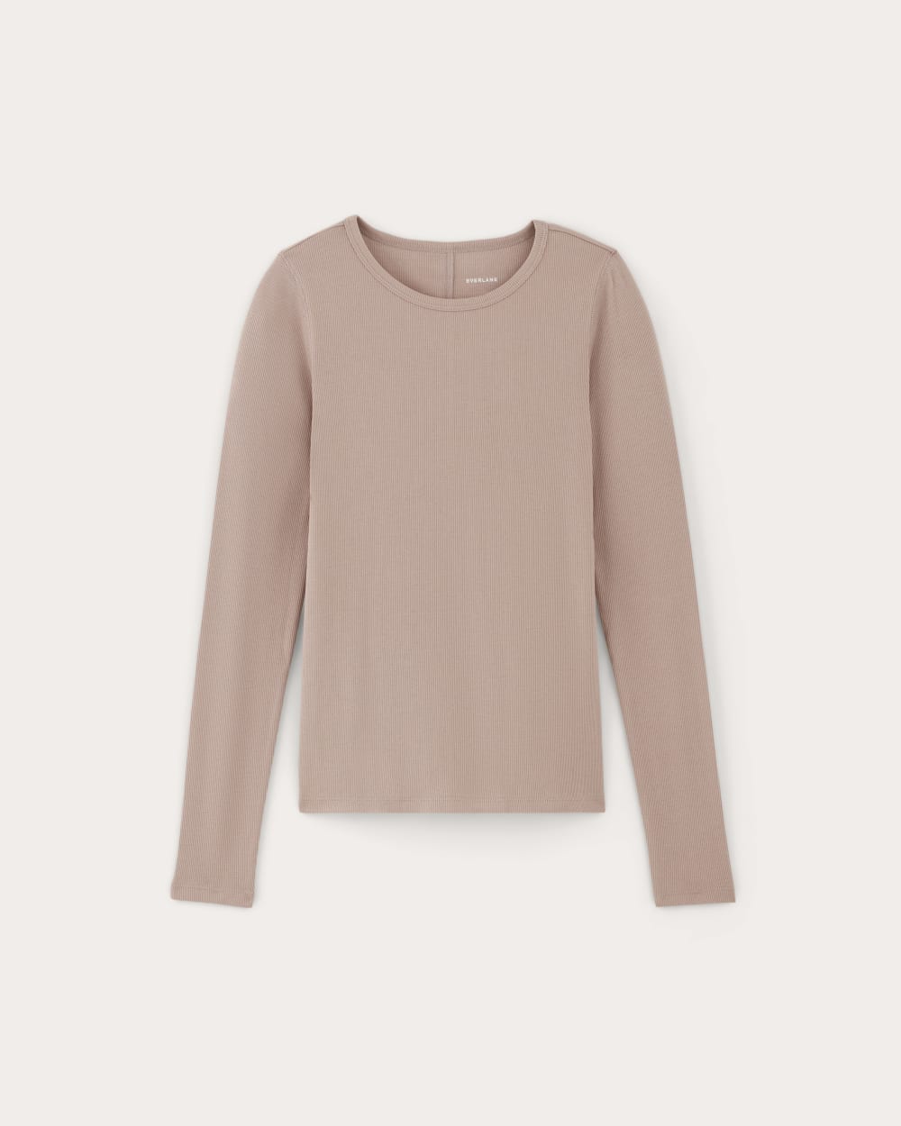 The Luxe Rib Long-Sleeve Crew in Dusty Rose — alternate view
