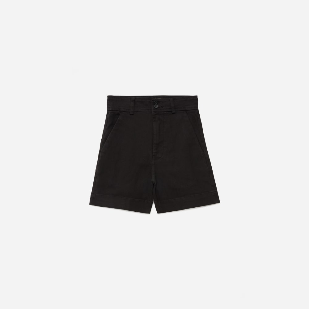 The Way-High® Twill Short in Black — front view