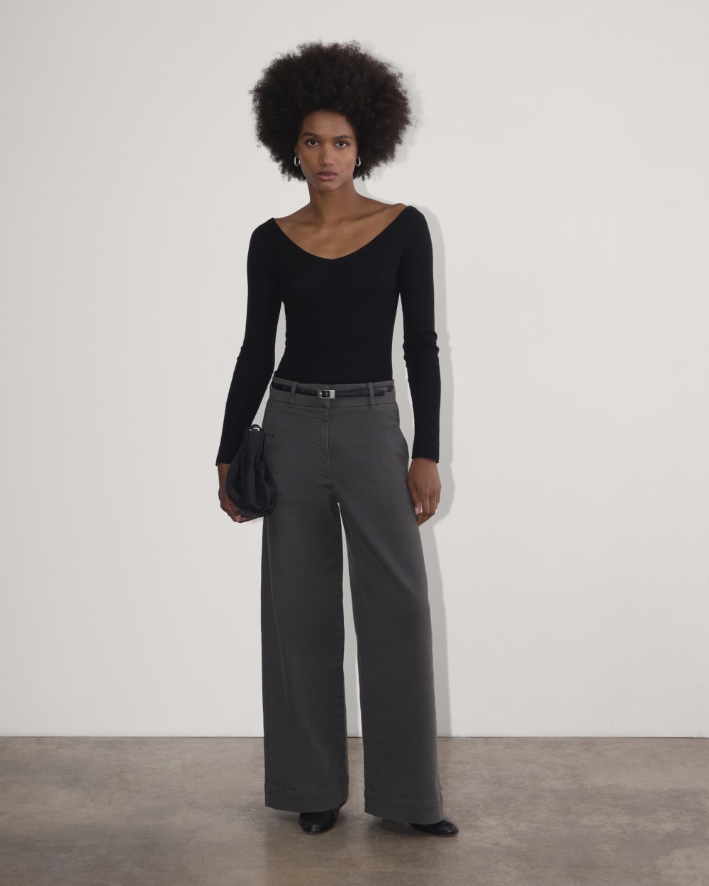 The Phoebe Trouser in Graphite — front view