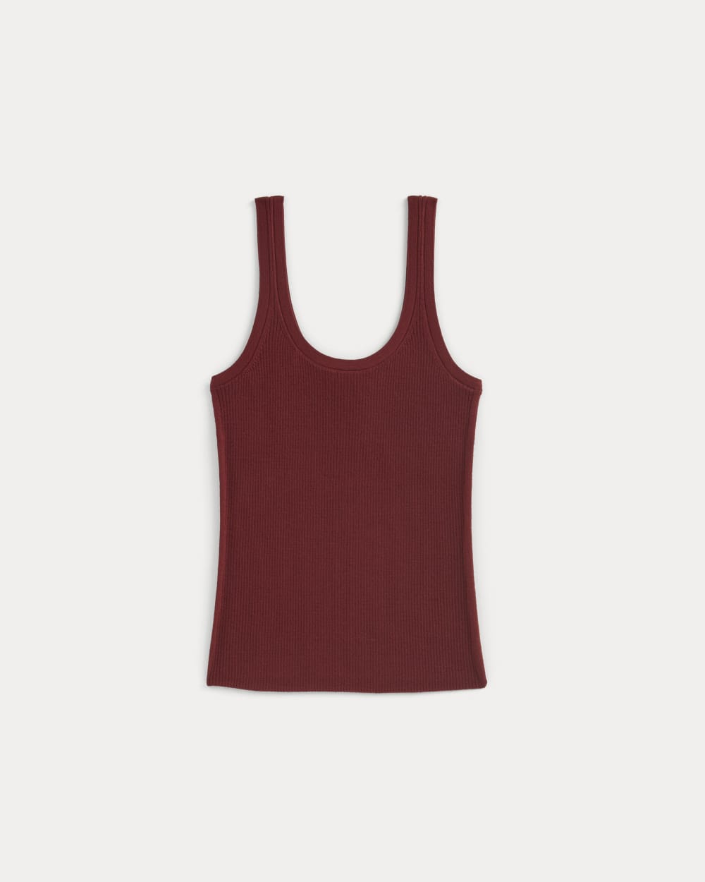 The Light Ribbed Cami in Ultrasoft Merino in Merlot — alternate view