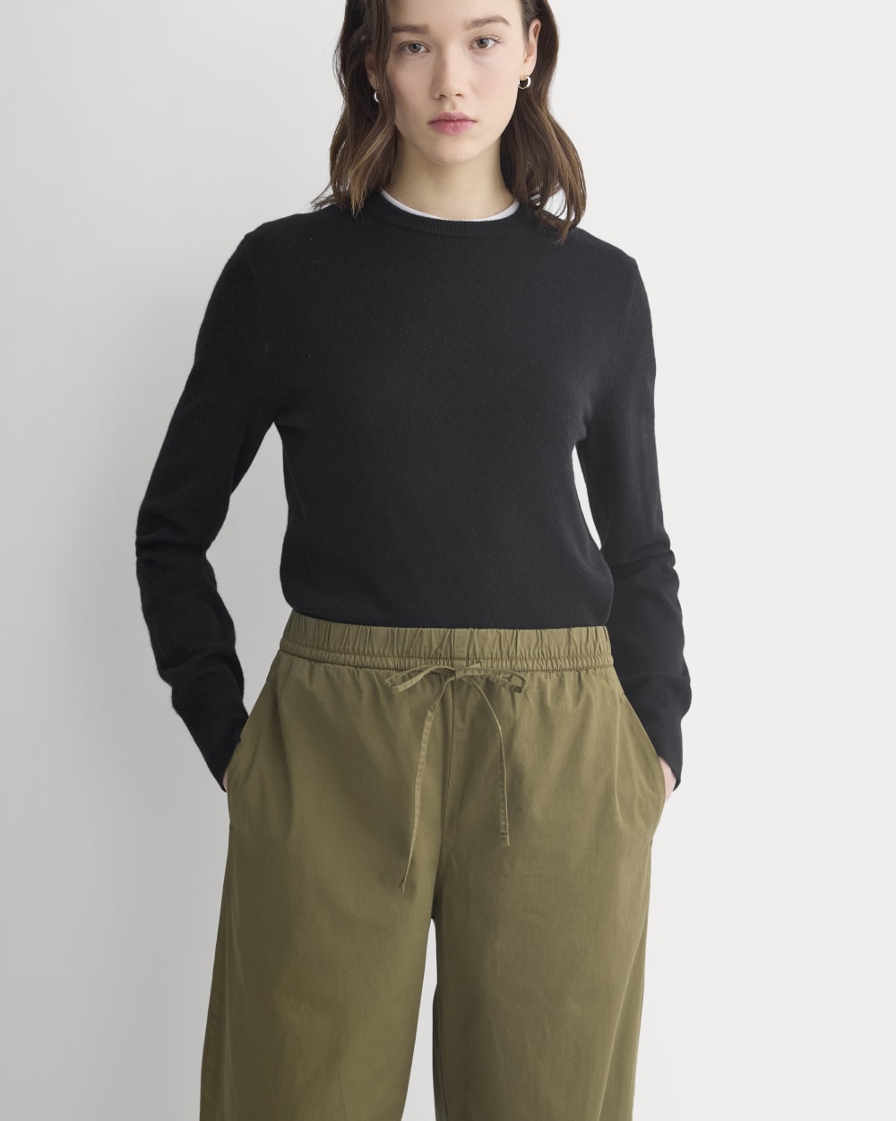 Pull-On Balloon Pant in Olive — detail view