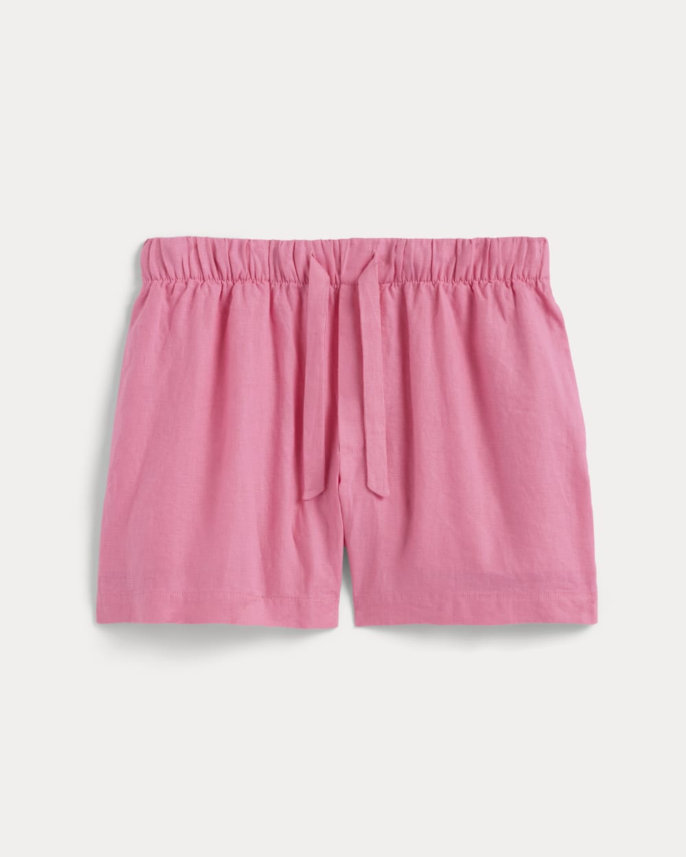The Drawstring Boxer Short in Linen in Deep Pink — alternate view