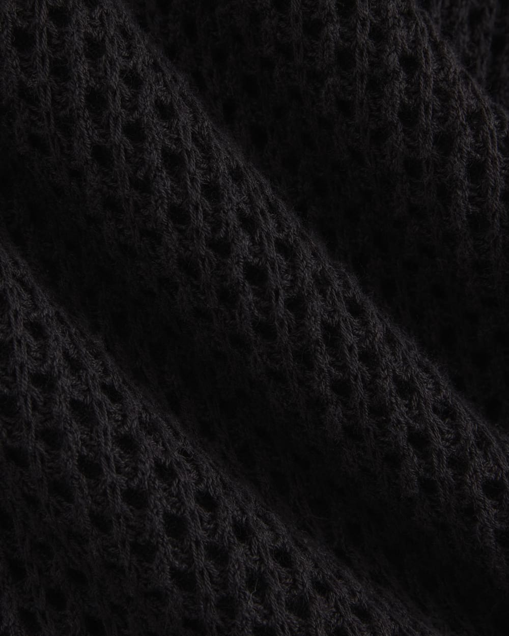 Lace-Knit Midi Skirt in Black — detail view