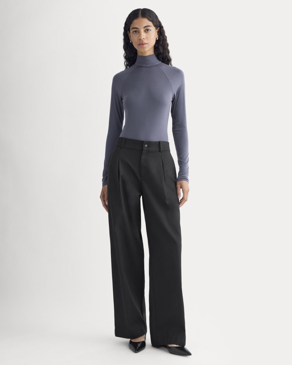 Tie-Neck Top in Butterluxe in Graystone — detail view