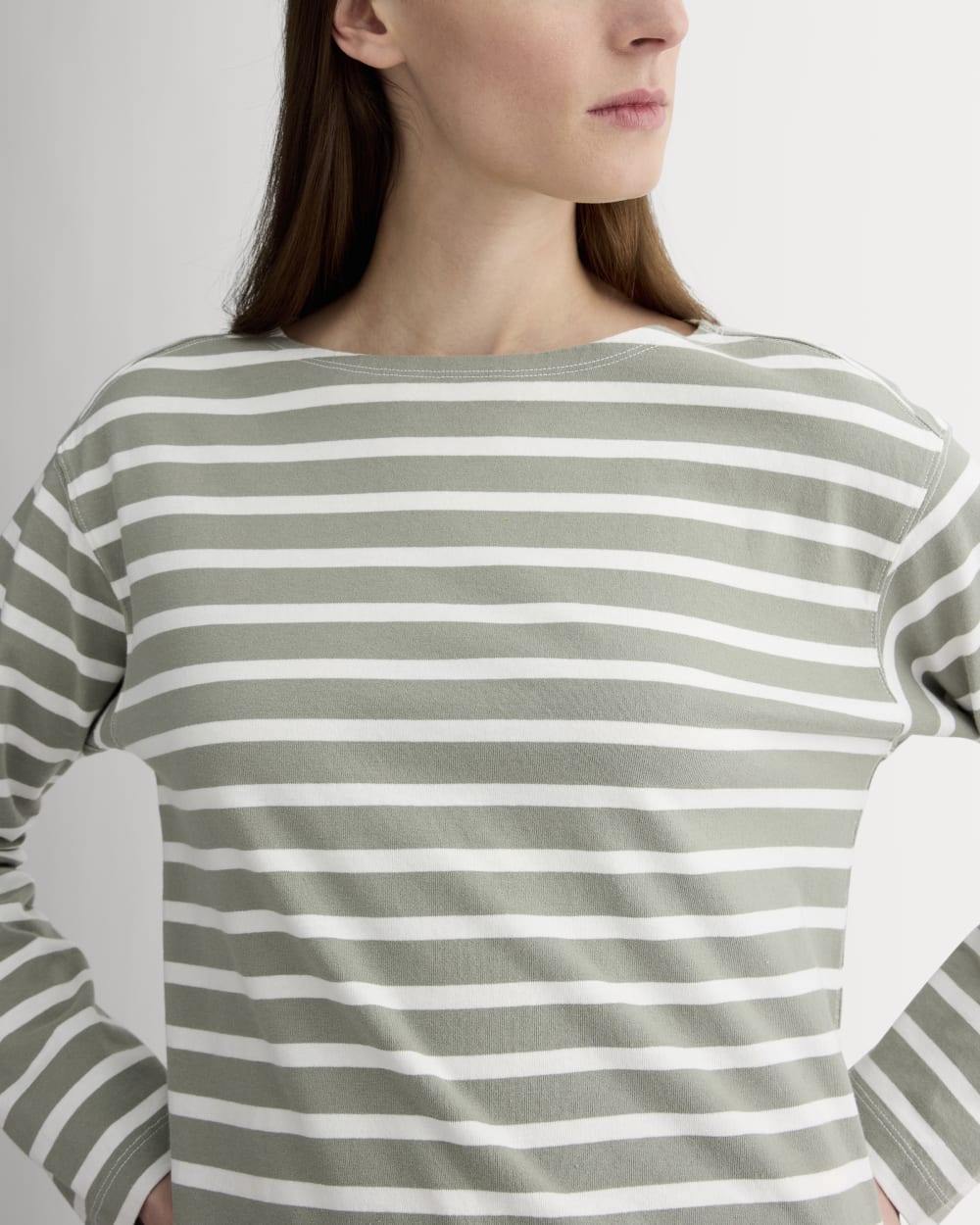 The Mariner Tee in Shadow / Bone — detail view