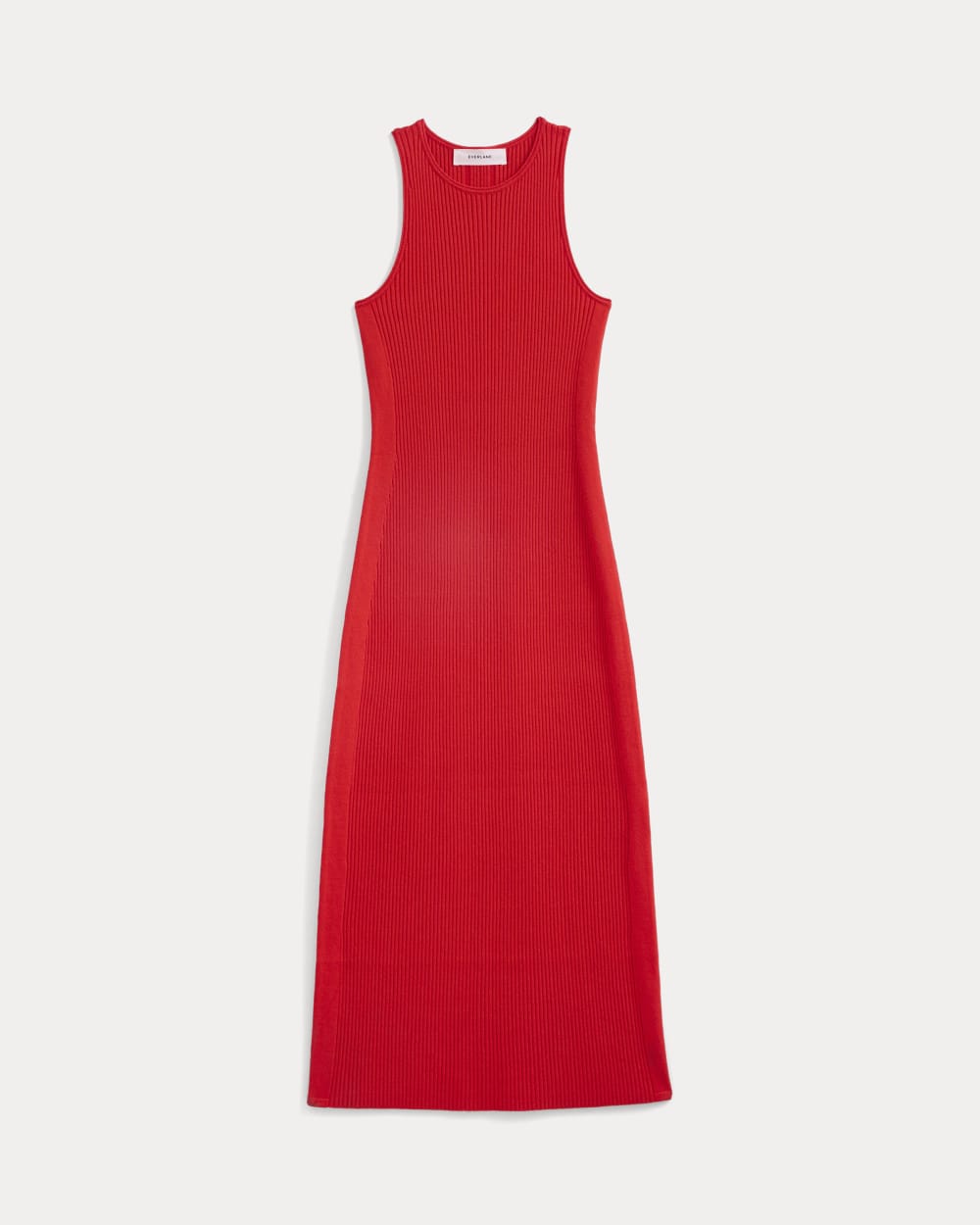 Cutaway Ribbed Midi Dress in Fiery Red — alternate view