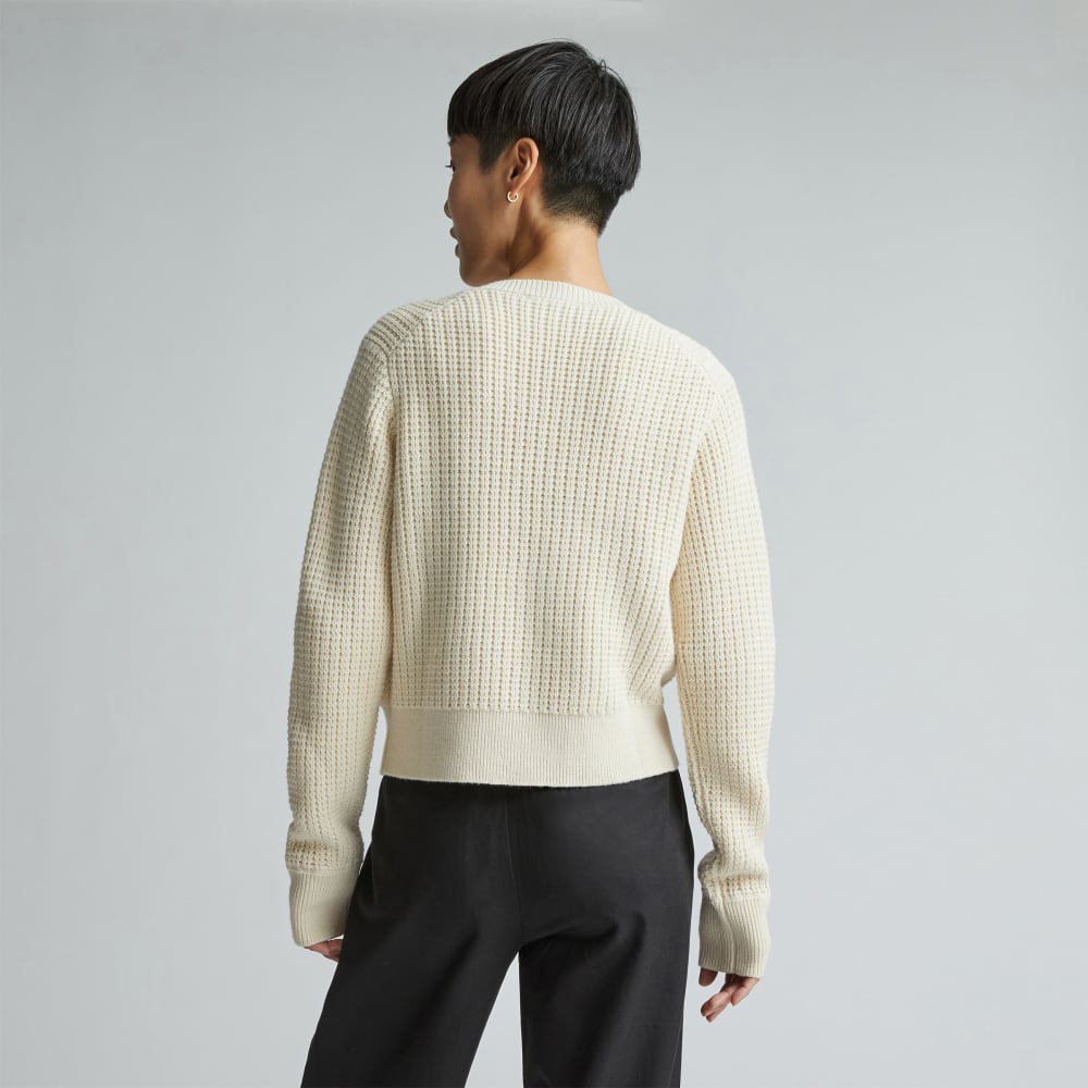 The Cropped Cotton-Merino Bomber in Canvas — detail view
