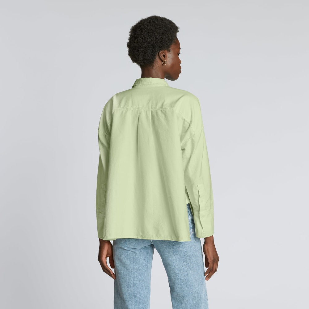 The Boxy Oxford in Seafoam Green — detail view