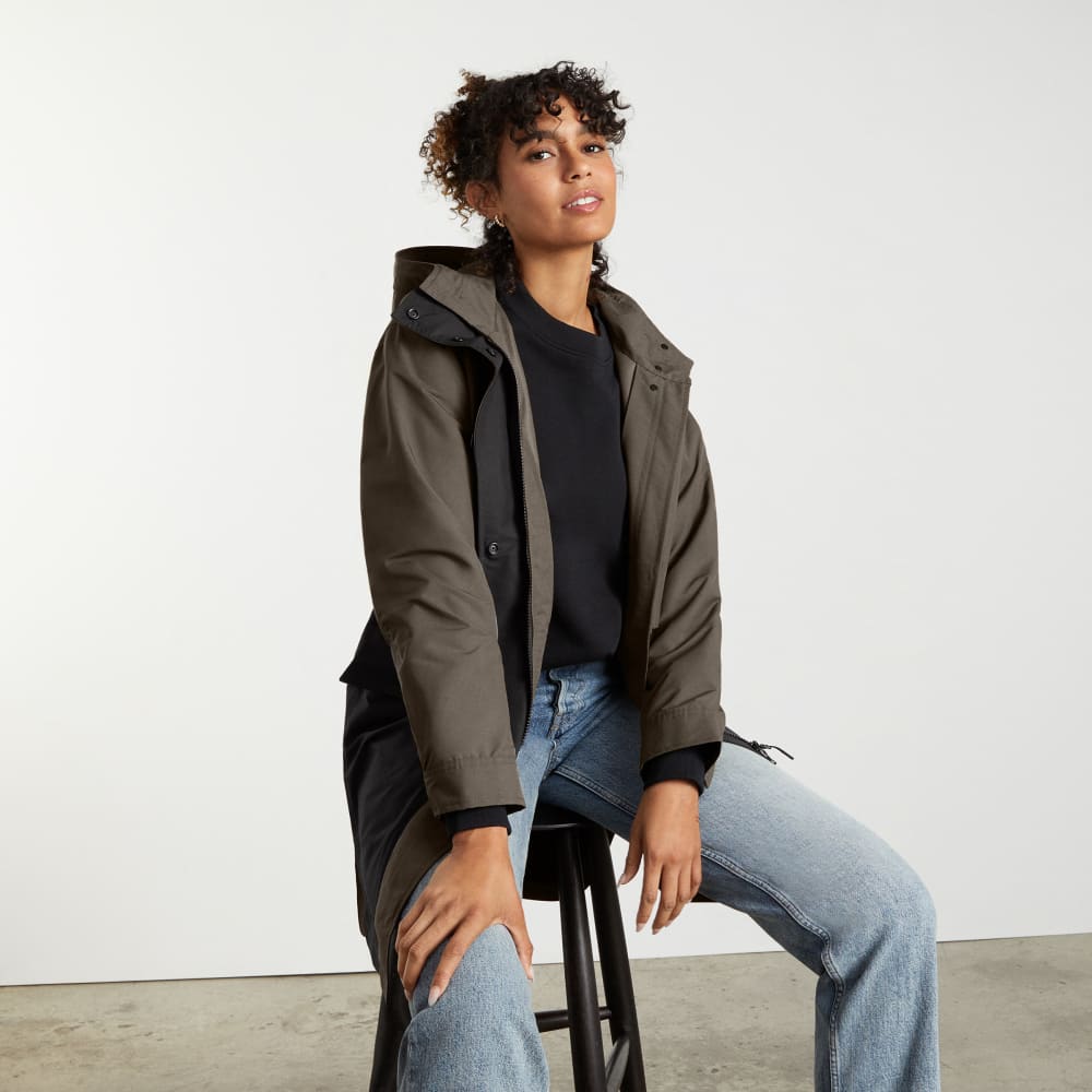 The Anorak in Forest / Black — detail view