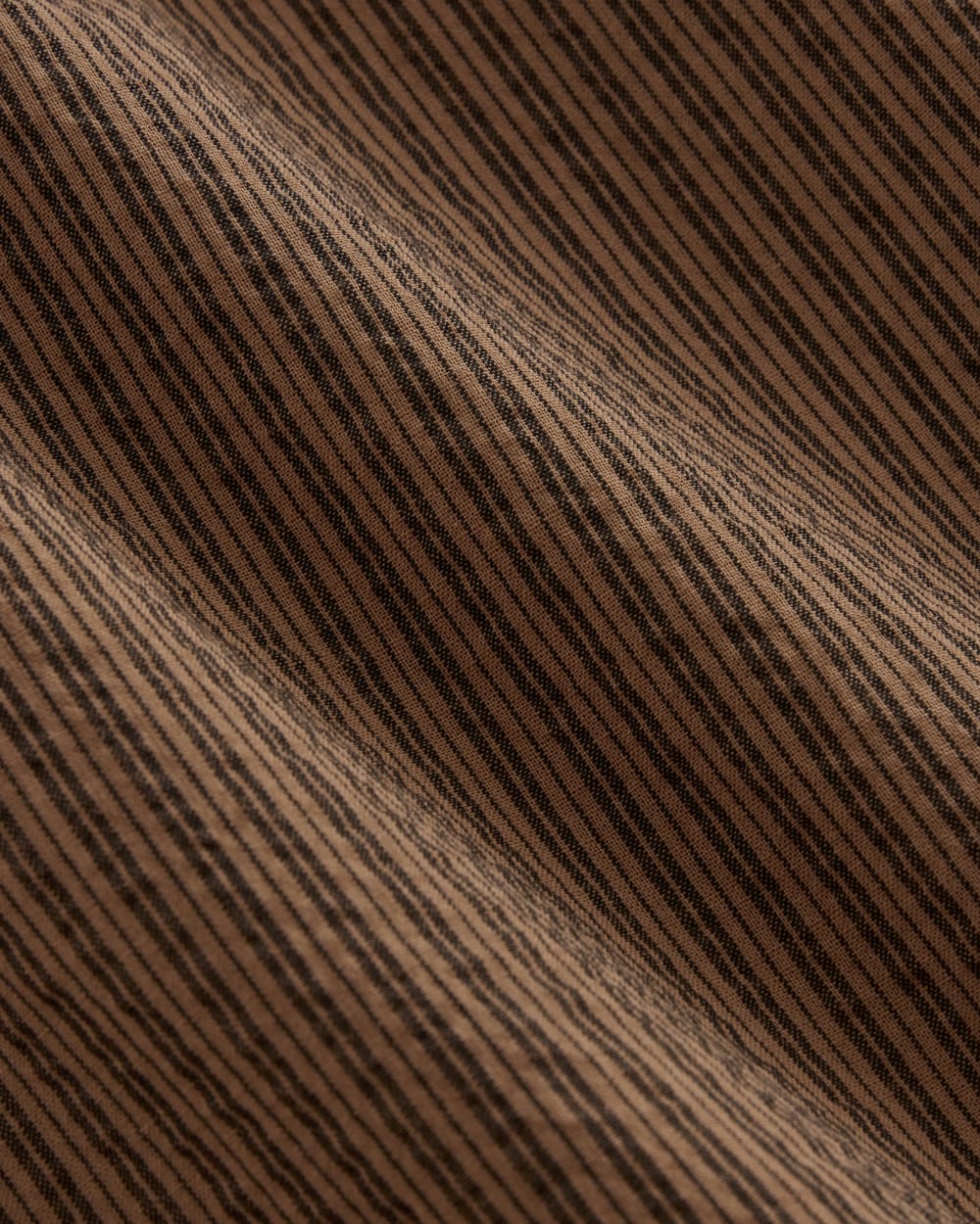 The Gauze Gathered Top in Carob Brown / Black — detail view