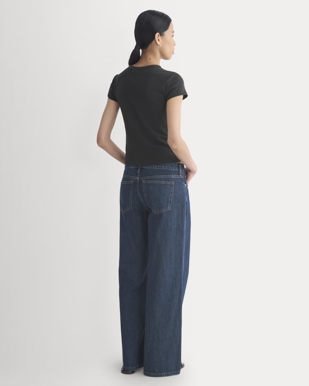 RetroSoft Cotton Crew in Black — detail view