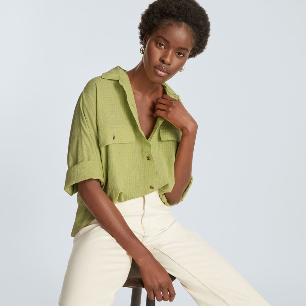 The Cotton Tourist Shirt in Pickled Pepper Plaid — detail view