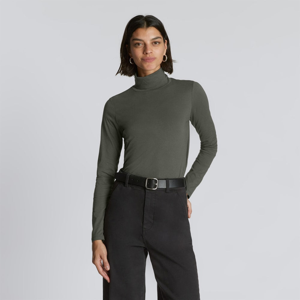 The Organic Cotton Turtleneck in Kambaba — front view