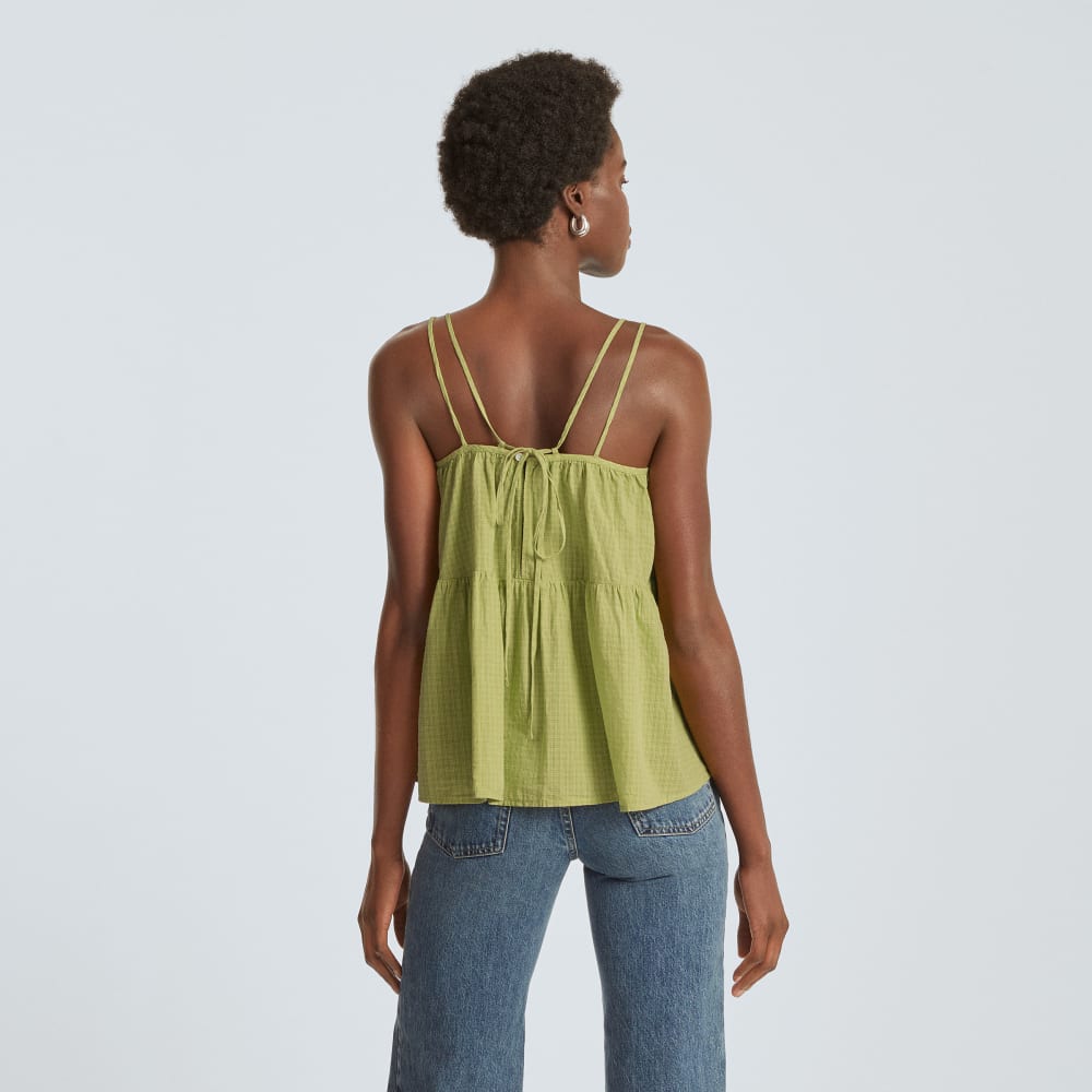 The Billow Cami in Pickled Pepper Plaid — detail view
