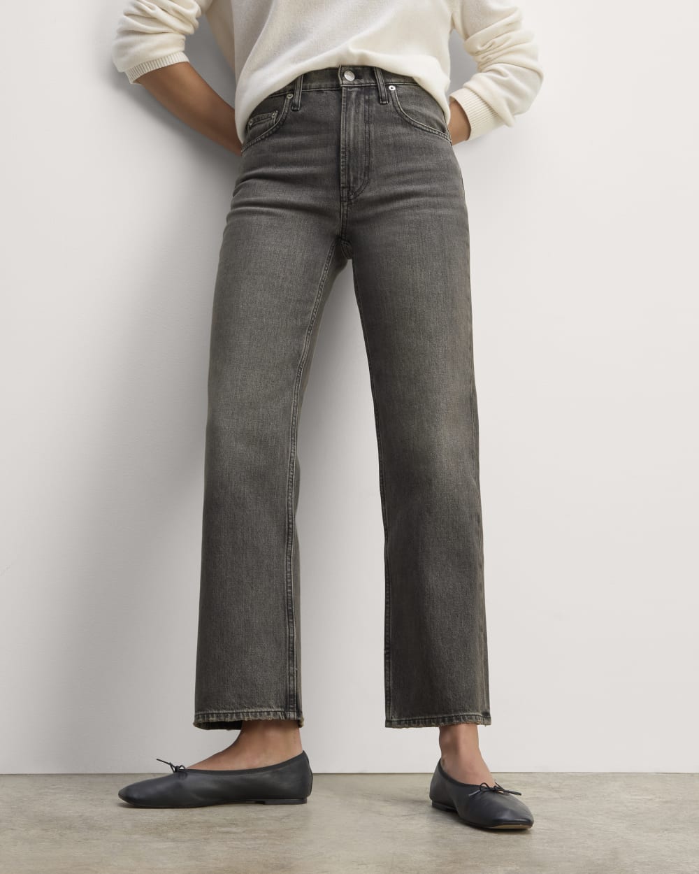 The Cheeky Straight Jean in Stormy Ash — detail view