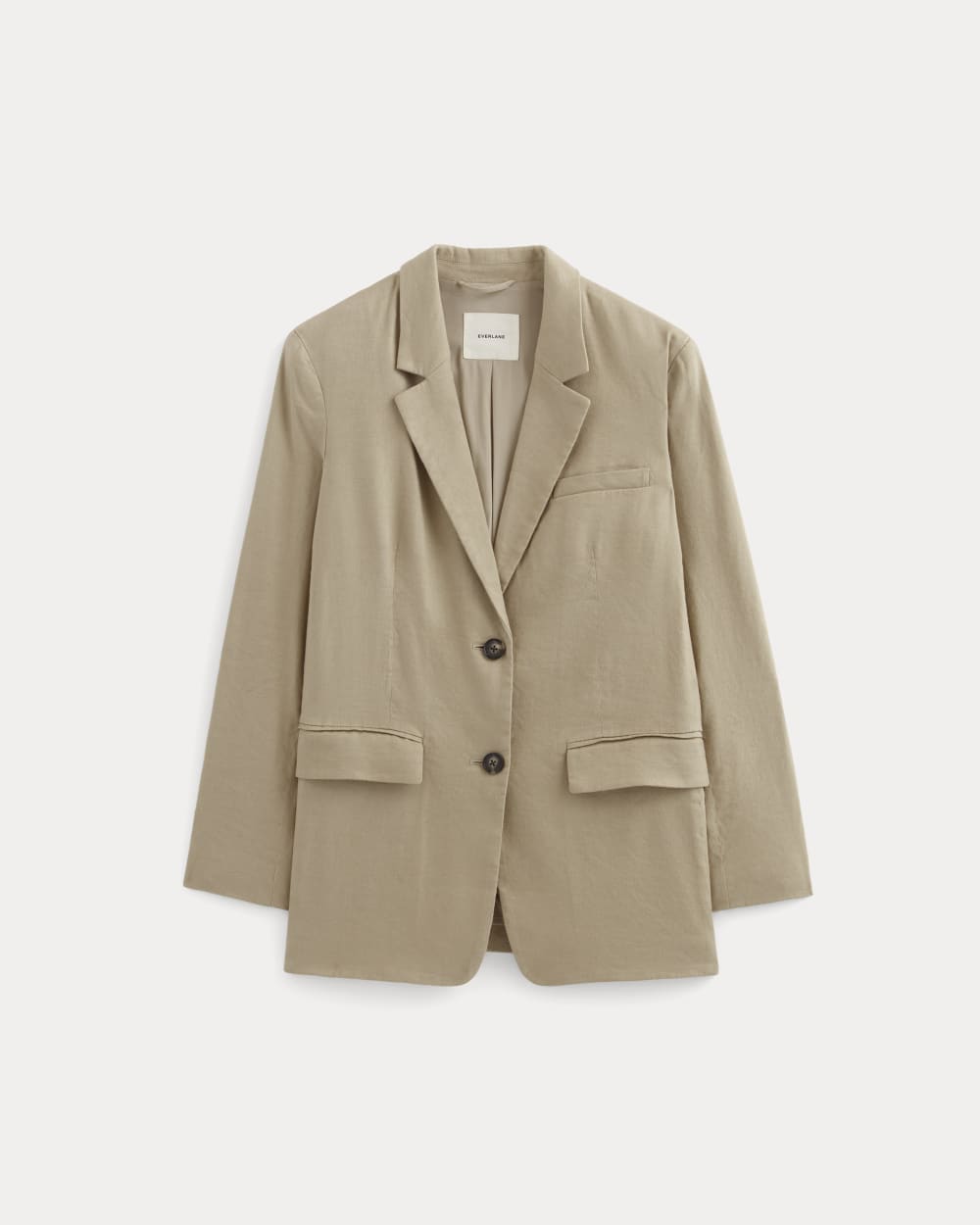 The Oversized Blazer in Stretch Linen in Trench Coat Khaki — alternate view