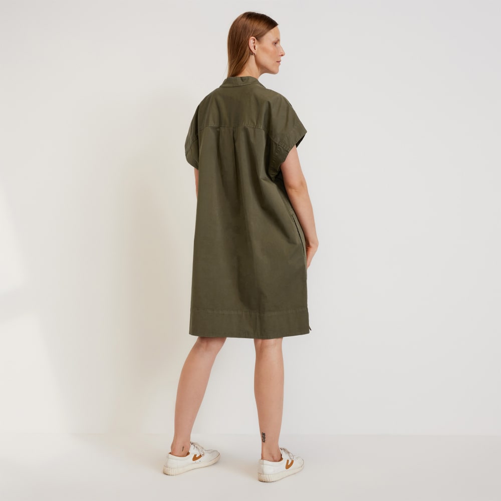 The Easy Workwear Dress in Kalamata — detail view